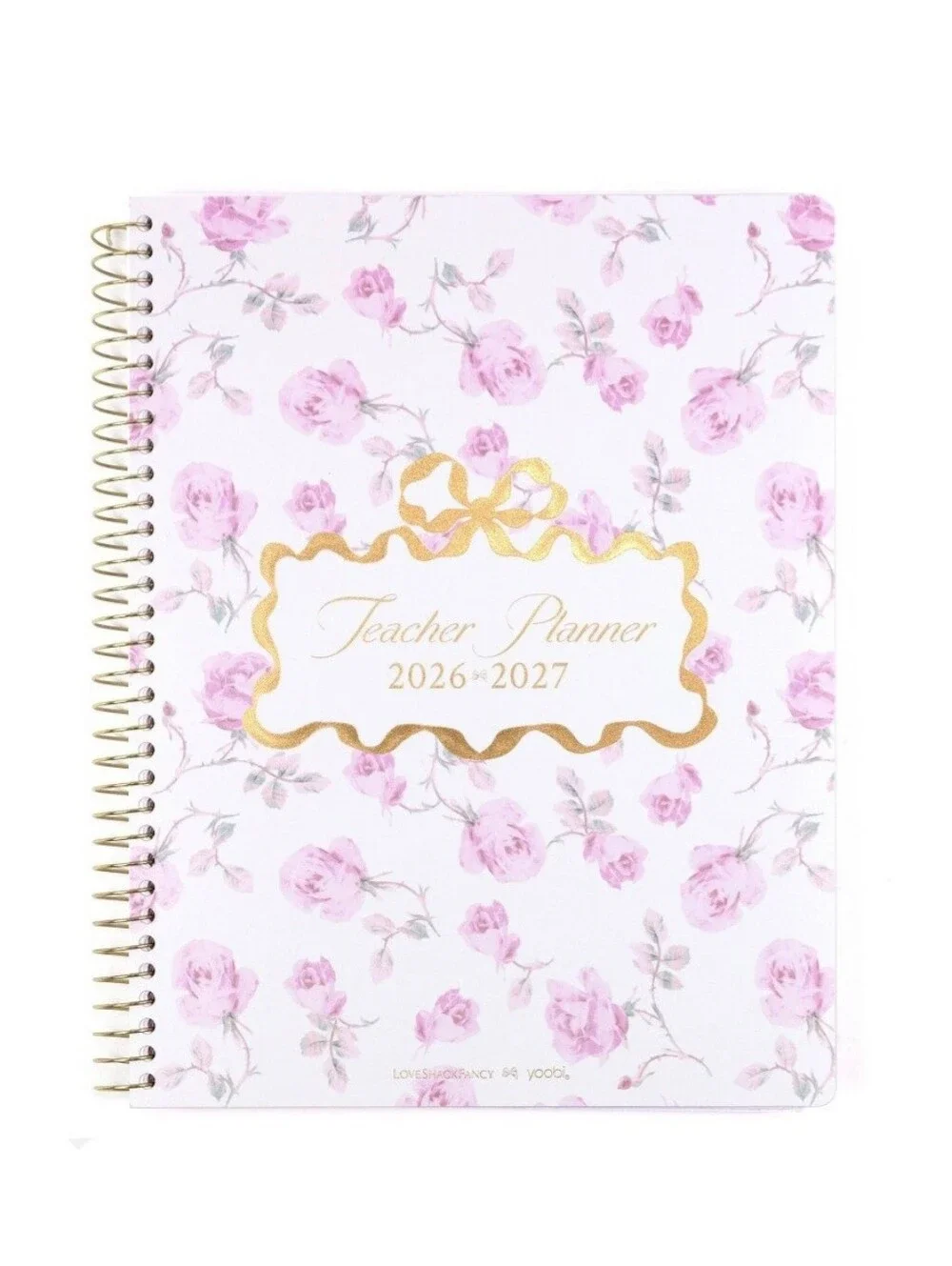 NWT LoveShackFancy x Yoobi 2026-2027 Teacher Planner Ribbon Rosa - Sterling Dusk